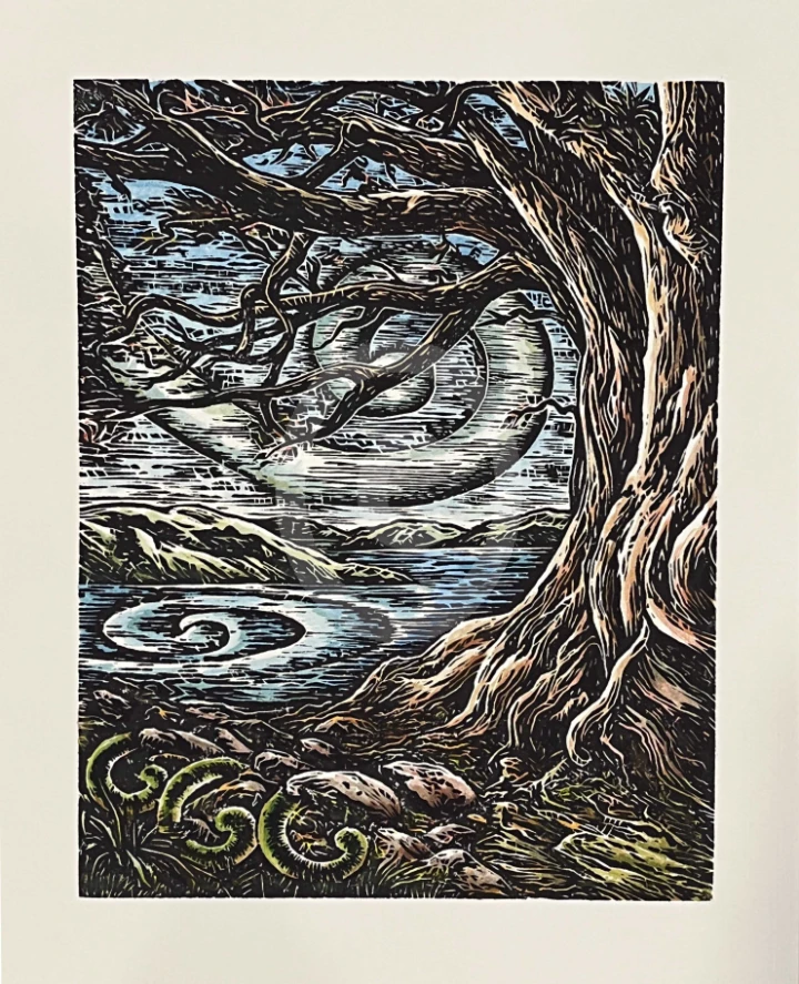 Hand coloured print 1